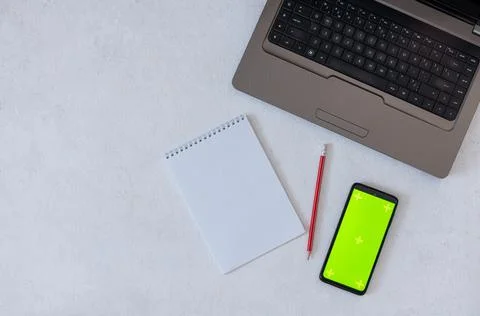 Green screen mockup template of Mobile phone Stock Photos
