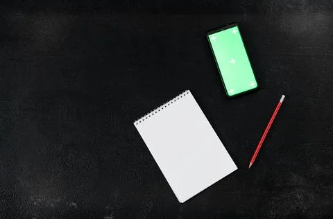 Green screen mockup template of Mobile phone Stock Photos