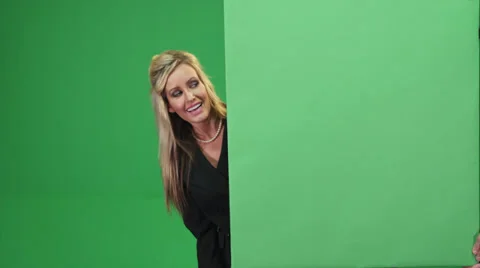 Green screen model surprise Stock Footage 38375553