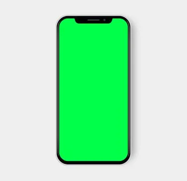 Green Screen Modern Notch Display Smartphone Mockup Template Illustration Stock Illustration