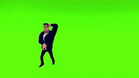 Green Screen Moon Walk Dance Cartoon Character Stock Footage 139750788