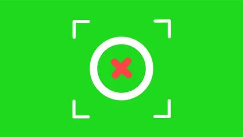 Green screen motion tracking marker with red cross and white circle target .. Stock Illustration