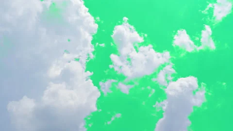 The green screen of moving white clouds with 4K resolution. Stock-Footage 223284616