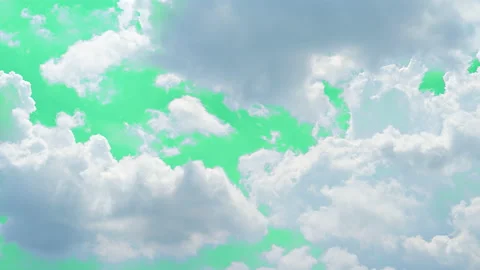 The green screen of moving white clouds with 4K resolution. Stock Footage 233231243