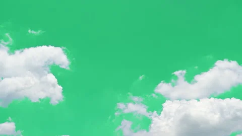 The green screen of moving white clouds with 4K resolution. Stock Footage 233231249