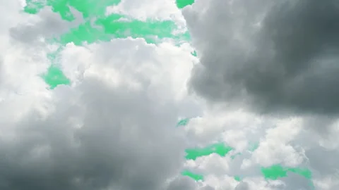 The green screen of moving white clouds with 4K resolution. Stock Footage 233231257