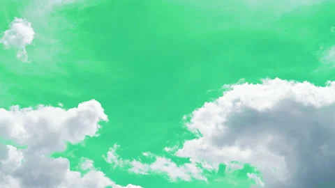 The green screen of moving white clouds with 4K resolution. Stock Footage 233561109