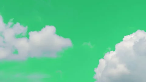 The green screen of moving white clouds with 4K resolution. Stock Footage 233561163