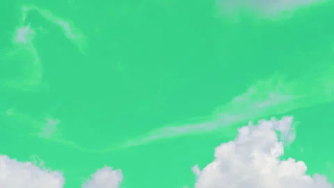 The green screen of moving white clouds with 4K resolution. Stock Footage 233561172