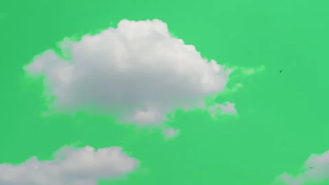 The green screen of moving white clouds with 4K resolution. Stock Footage 237147341