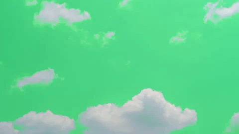 The green screen of moving white clouds with 4K resolution. Stock Footage 237147379