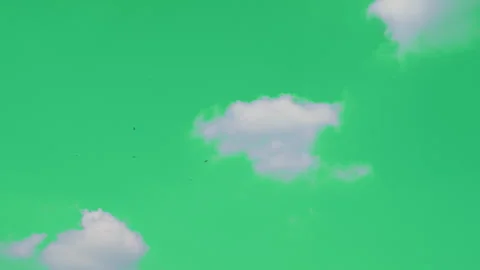 The green screen of moving white clouds with 4K resolution. Stock Footage 244106740