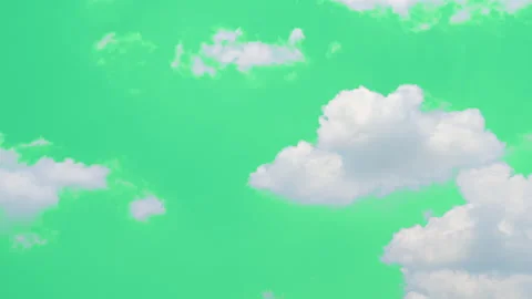 The green screen of moving white clouds with 4K resolution. Stock Footage 244106747