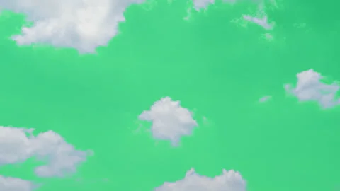 The green screen of moving white clouds with 4K resolution. Stock Footage 244107879