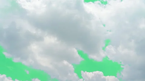 The green screen of moving white clouds with 4K resolution. Stock Footage 244108223