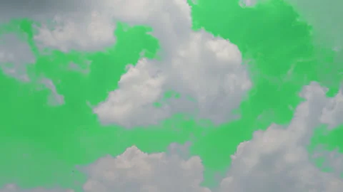 The green screen of moving white clouds with 4K resolution. Stock Footage 244108229