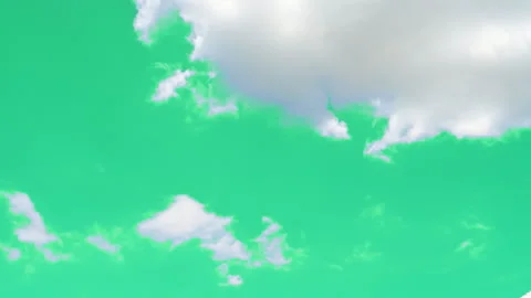 The green screen of moving white clouds with 4K resolution. Stock Footage 250500196