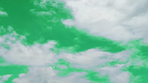 The green screen of moving white clouds with 4K resolution. Stock Footage 250500235