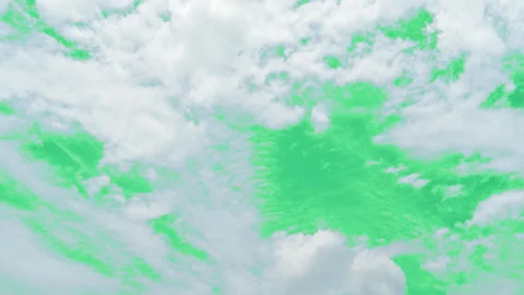 The green screen of moving white clouds with 4K resolution. Stock Footage 250500248