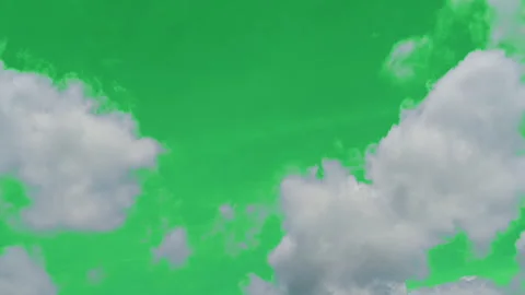 The green screen of moving white clouds with 4K resolution. Stock Footage 250500251