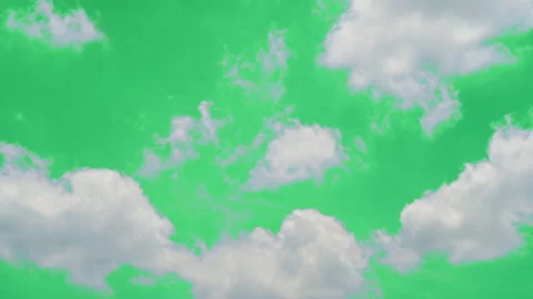 The green screen of moving white clouds with 4K resolution. Stock Footage 250500484