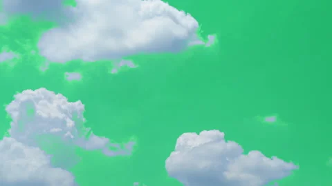 The green screen of moving white clouds with 4K resolution. Stock-Footage 253848767