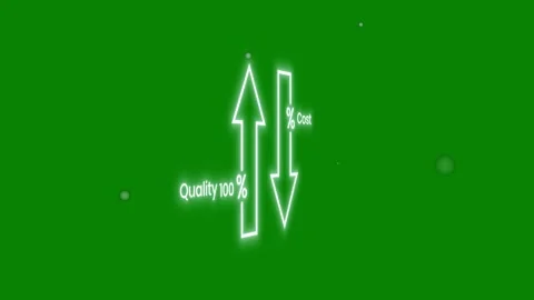 Green Screen Neon 3d Arrow Motion Graphics Showing Quality One Hundred Perc.. Stock-Footage 346024064