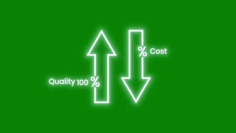 Green Screen Neon Line Drawing Arrow Motion Graphics Showing Quality One Hu.. Stock-Footage 346024059
