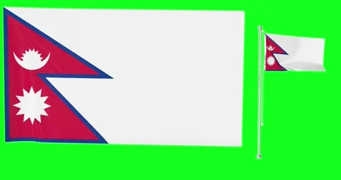 Green screen Nepal two flags waving nepali flagpole animation 3d chroma key	 Stock Footage 138134563