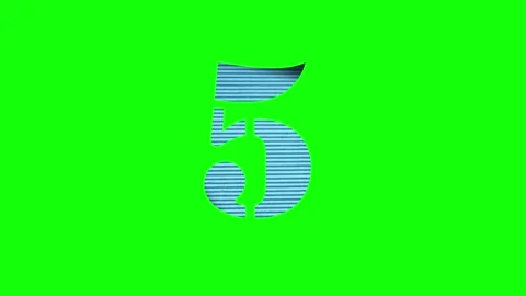 A green screen with the number 5 on it and animated chromakey background Stock Footage 345497599