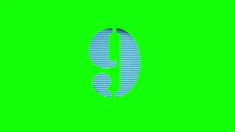 A green screen with the number 9 on it and animated chromakey background 스톡 동영상 345497615
