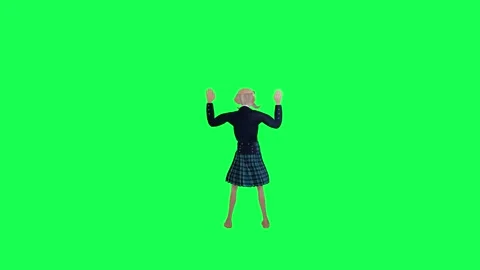 Green screen old man in local clothes dancing Tut hip-hop back angle Video stock 259825008