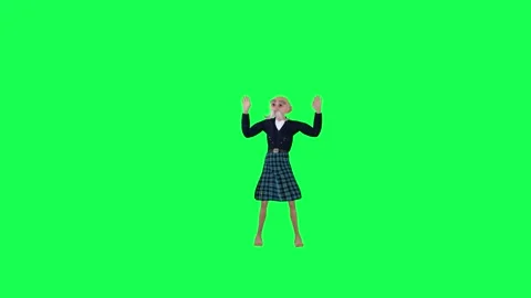 Green screen old man in local clothes dancing Tut hip-hop, front angle Video stock 259825011