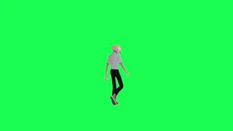 Green screen old tall man walking chroma key, back angle Stock-Footage 259824239