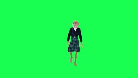 Green screen old tall man in local clothes walking, front angle Stock Footage 259824983