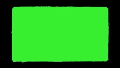 Green screen Old TV frame effect with static noise, distortion, and VHS Video stock 317307464