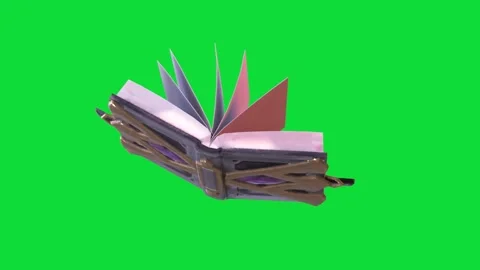 Green Screen One Magic Book 3D Animations CGI Rendering Stock Footage 316252202