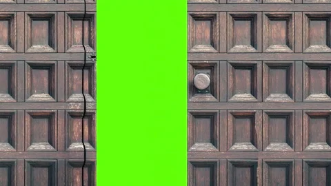 Green screen opening chroma key video. Gate that opens Stock Footage 164290314