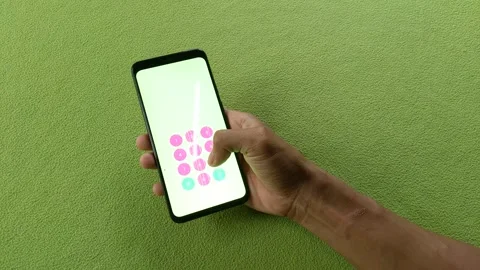 Green screen or light saber google pixel 4 on green background Stock Footage 321751757