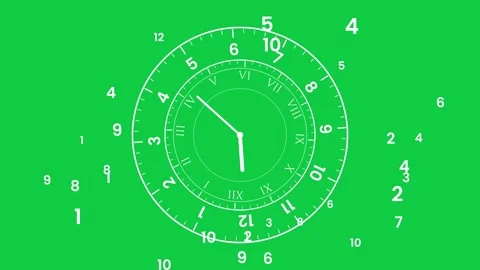 Green screen overlay of racing hands with numbers flying around them seamless Stock-Footage 348645993