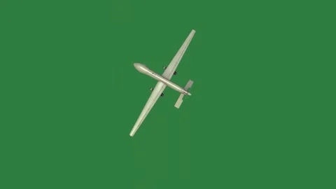 Green screen pair of scissors on plane flying in the air sky through an Stock Footage 335696418