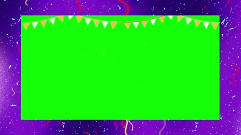 Green screen party background with confetti Video stock 336591034