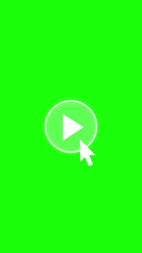Green Screen Pause Button with Cursor Icon Animation Video stock 341377594