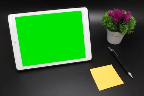 Green Screen with a pen Stock Photos