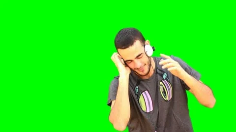 Green Screen person Dance dancer dancing music headphones hear fashion dj Stock Footage 10731813