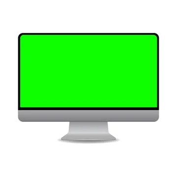 Green Screen on Personal Computer Stock Illustration