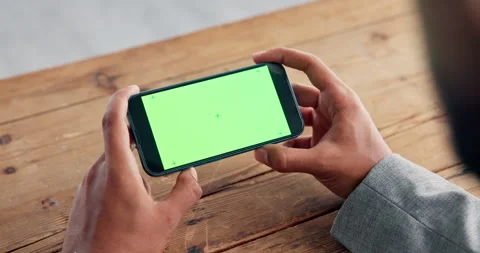 Green screen, phone and streaming with hands of man for movie subscription, Stock Footage 324056209