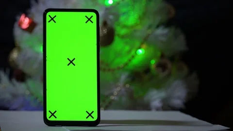 Green screen phone. Chroma Key for Graphics. Untitled smartphone. No logo. Stock Footage 123055862