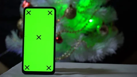 Green screen phone. Chroma Key for Graphics. Untitled smartphone. No logo. Stock Footage 123055863