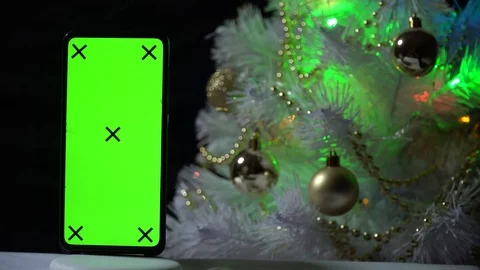 Green screen phone. Chroma Key for Graphics. Untitled smartphone. No logo. Stock Footage 123055871
